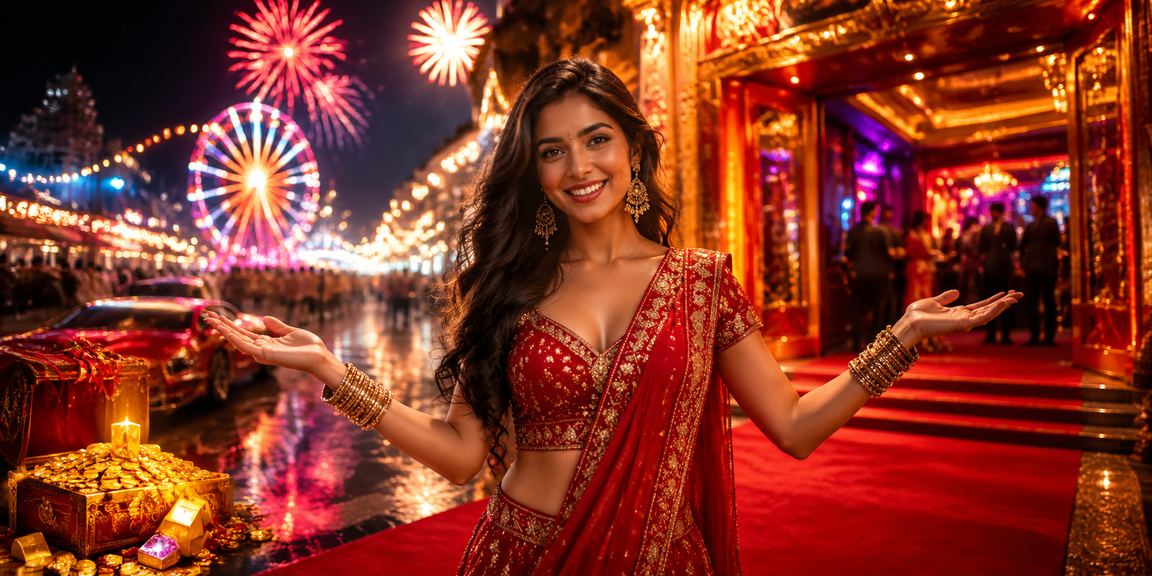 Night casino scene with betting in red and gold theme